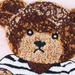 1pc/2pcs Towel Cute Bear Embroidery Patches Clothing Accessories Bear  Cloth Label Without Back Glue For Jackets Sew On Patches