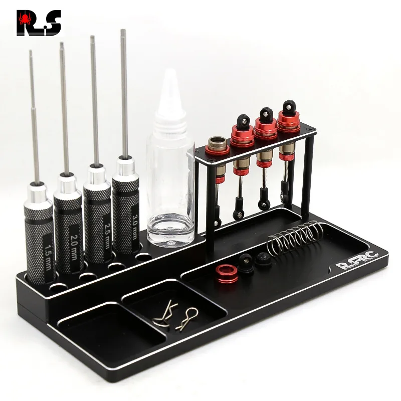 RS Red Spider Model Car Tool Stand - Universal Repair Holder for Crawler/Off-road/Drift RC Vehicles (R10 Tool Base)