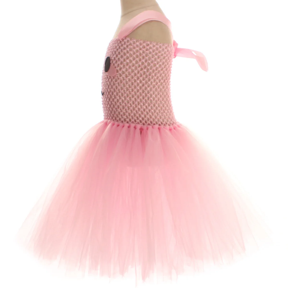 Tulle Tutu Dress Pink Cartoon Style Flowy Mesh Gown Suitable For Halloween Carnival Party Stage Performance Holiday Celebration