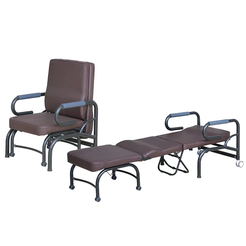 Foldable Hospital Accompany Chair Portable Medical Patient Companion Chair Retractable Rest Chair For Ward Use
