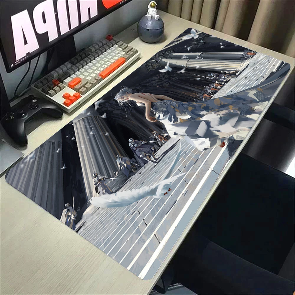 Anime Ghostblade Princess HD Printing Mousepad Computer Lock Edge Keyboard Mat PC Desk Pad Rubber Mouse Pad Gaming Accessories