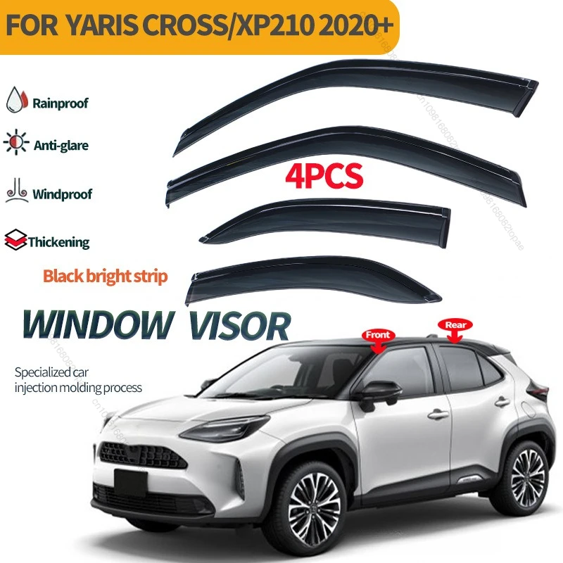 

For Toyota 2020-2024 Yaris Cross Rain Block XP210 Window Eyebrow Accessories Rain or Shine Side Window Deflector Visor