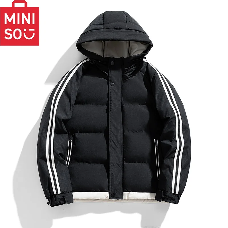 Couple style hooded cotton jacket men\'s down cotton jacket 2024 winter new cotton jacket trendy brand short windproof and warm t