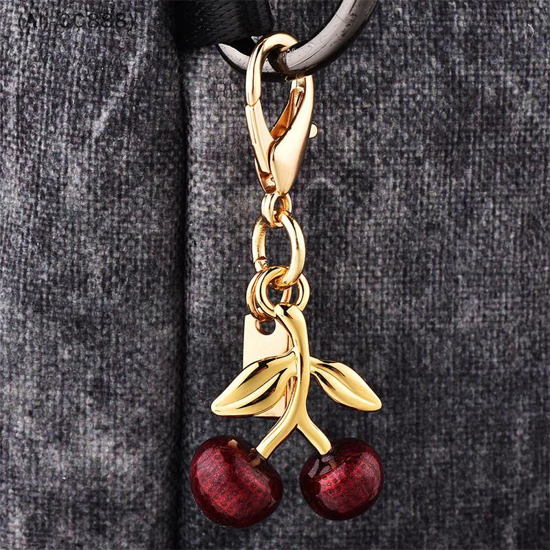 〔CC88〕Car Key Pendant Trendy Cherry Women's Bag Charm Fashion Bag Decoration Keychain Hanging Accessories