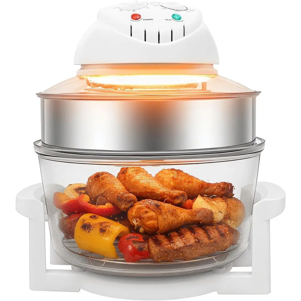 

18 Quart Large Capacity Air Fryer Oven, 1400W Convection, Glass Containers, 32℉-482℉ Temperature Control