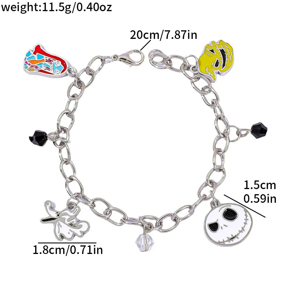The Nightmare Before Christmas Bracelets for Women, Jack Skellington Sally, Oogie Boogie, Jewelry Charms, Trend, Accessories