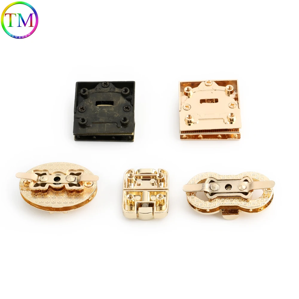 5/10/20Sets Butterfly/Square Shape Metal Clasp Turn Lock Twist Locks For Leather Craft Catch Handbag Purse Shoulder Accessories