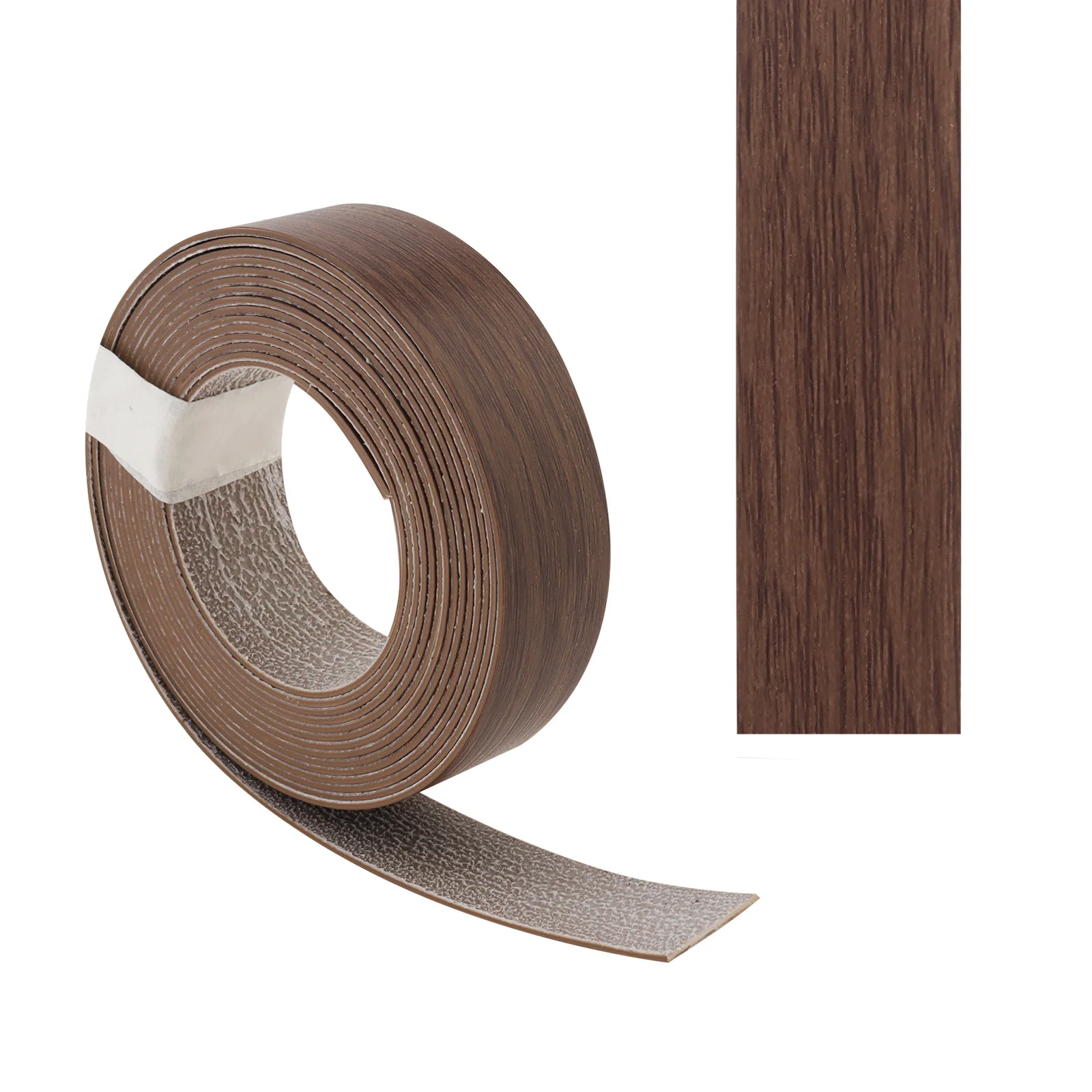 3m 7.6m 15.2m Dark Wood Grain Hot Melt Adhesive PVC Edge Banding Pre-glued Veneer Edging for Plywood Table / Cabinet