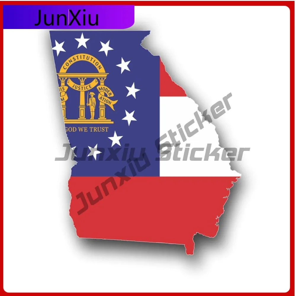 

Georgia State Flag Ouline Custom Print Sticker Car Truck Bumper Laptop Rv Camper Windows Windshield Vinyl Decal Cover Scratches