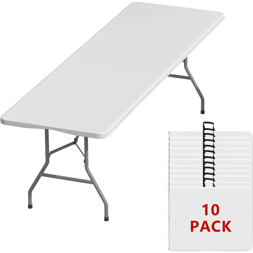 

Portable Heavy-Duty Picnic Tables - 450 lb Capacity, 10-Pack White, Ideal for Outdoor Events and Dining