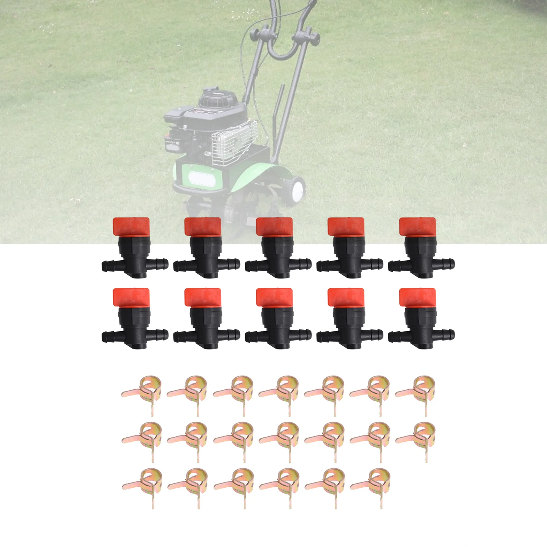 

10 x 1/4 in-Line Straight Fuel Shut-Off/Cut-Off Valves 494768 Replacement for 1/4 ID Fuel Line Lawn Mower