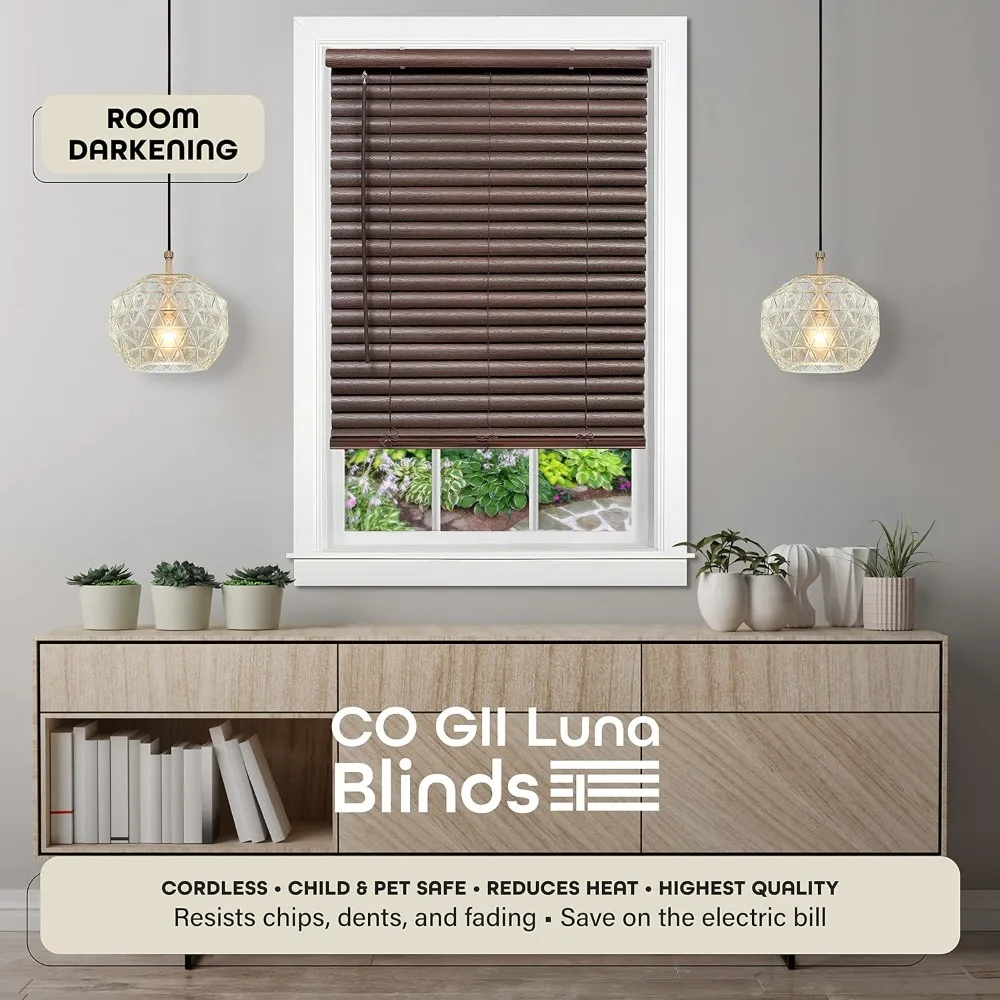 Cordless Room Darkening Venetian Blind - 36 Inch Width, 64 Inch Length, 2