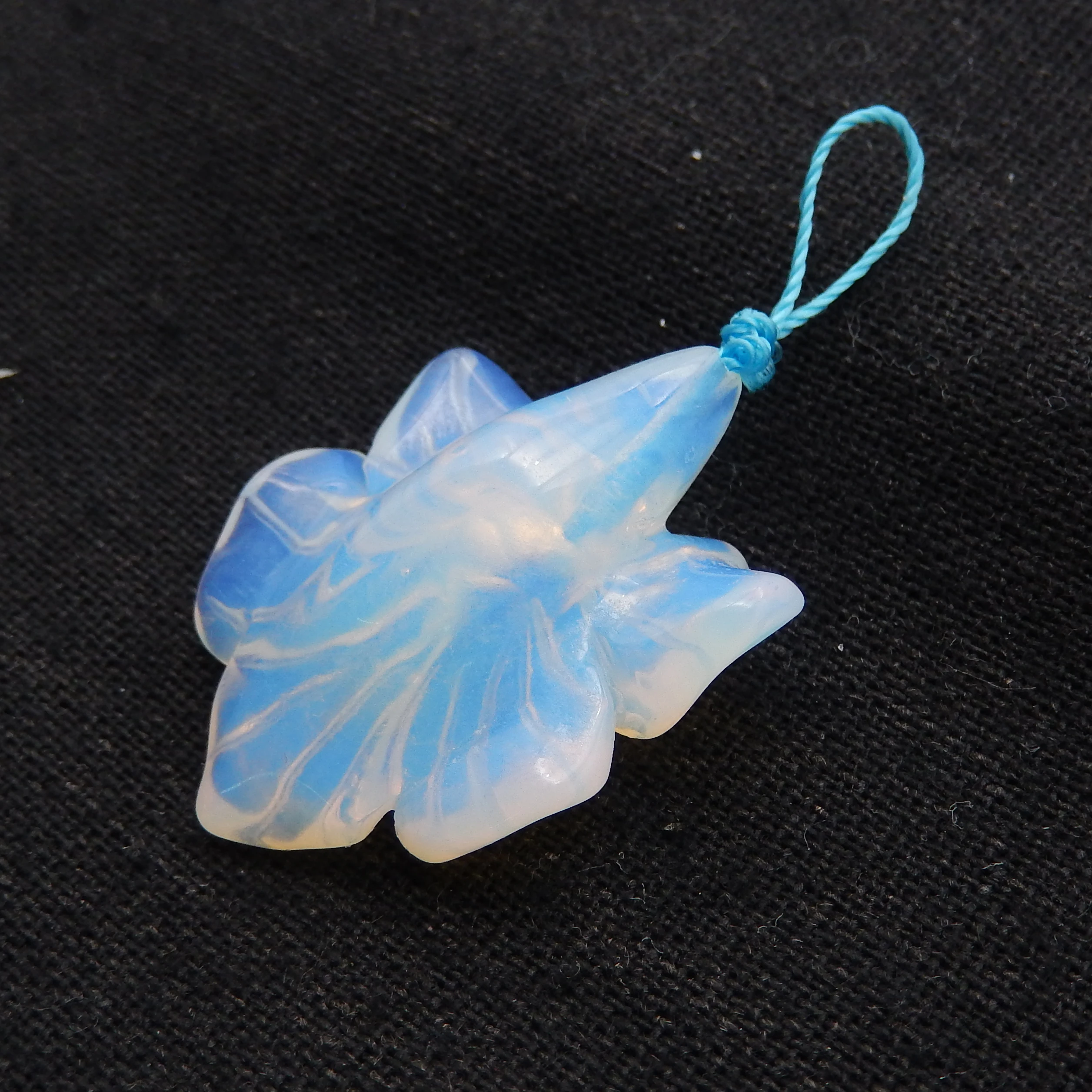 Opalite Carved  Flower Pendant Bead,Gemstone Earrings Beads For Jewelry DIY Making