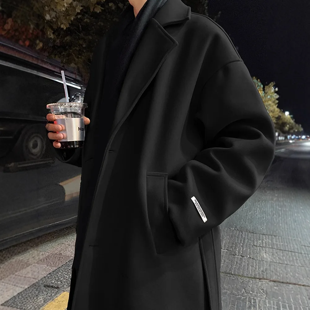 2025 New Winter Mid-Length Wool Coat, British Style Chic Woolen Jacket, High-End Over-the-Knee Trench Coat