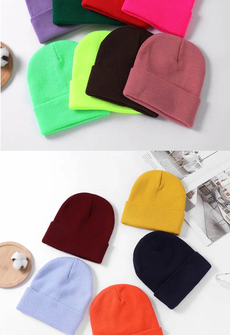 Individuell besticktes Logo Unisex-Beanie-Mütze, randlose Freizeitmütze für Herren, winterkältebeständige warme Strickmütze, Damenmütze – Detail 7