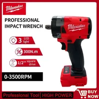 Milwaukee Brushless Cordless 1/2 Electric Wrench Car Truck Repair Screwdriver Impact Drill Rechargable For 18V Battery Tools