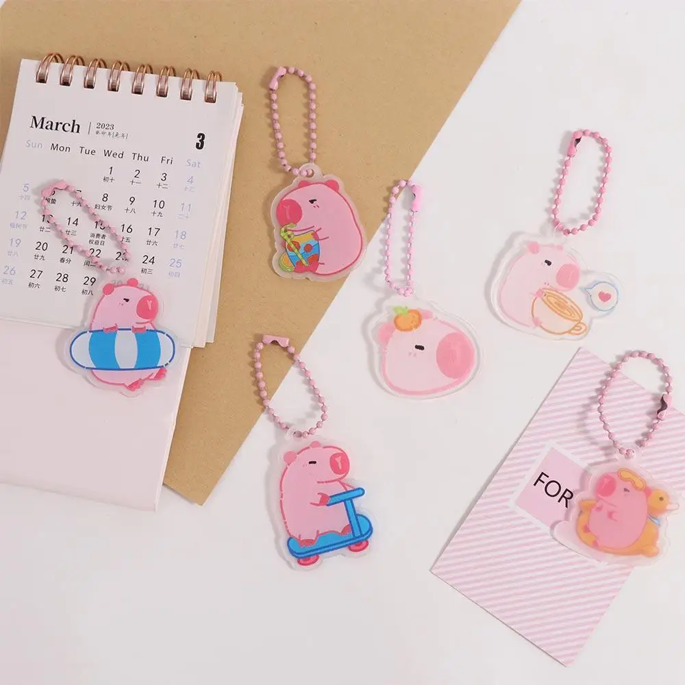 

Creative Capybara Pink Capybara Acrylic Keychain Creative Acrylic Capibara Bag Hanging Cute Funny Kapibara Pendant Kids
