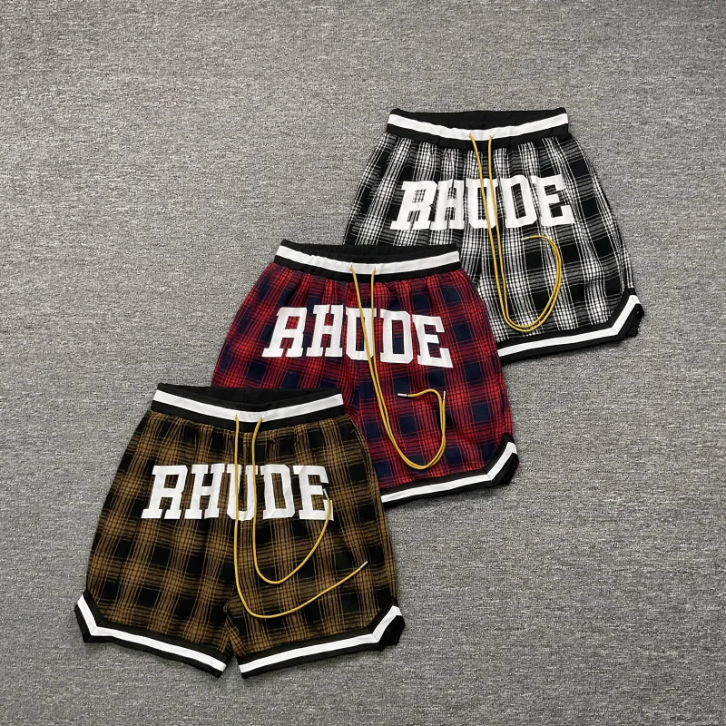 

Свободные американские уличные летние спортивные повседневные брюки в клетку с принтом, мужские повседневные брюки, удобные хлопковые и полиэстеровые брюки