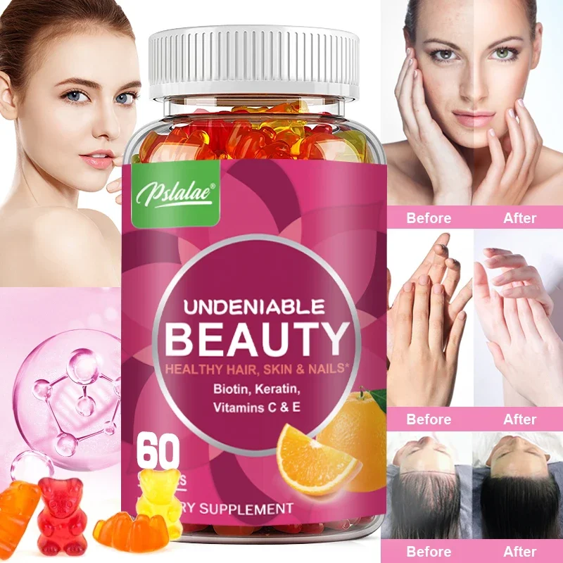 Beauty Gummies, Biotin and Keratin Hair Skin Nails Vitamins