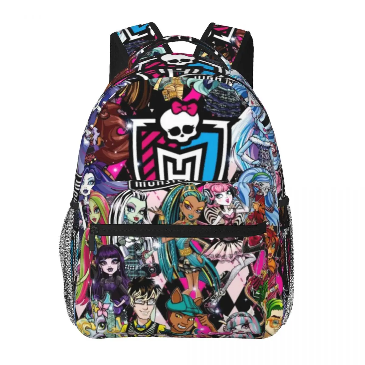 Mochila informal ligera con estampado de Monster High para la escuela, compras al aire libre, oficina, 16 pulgadas