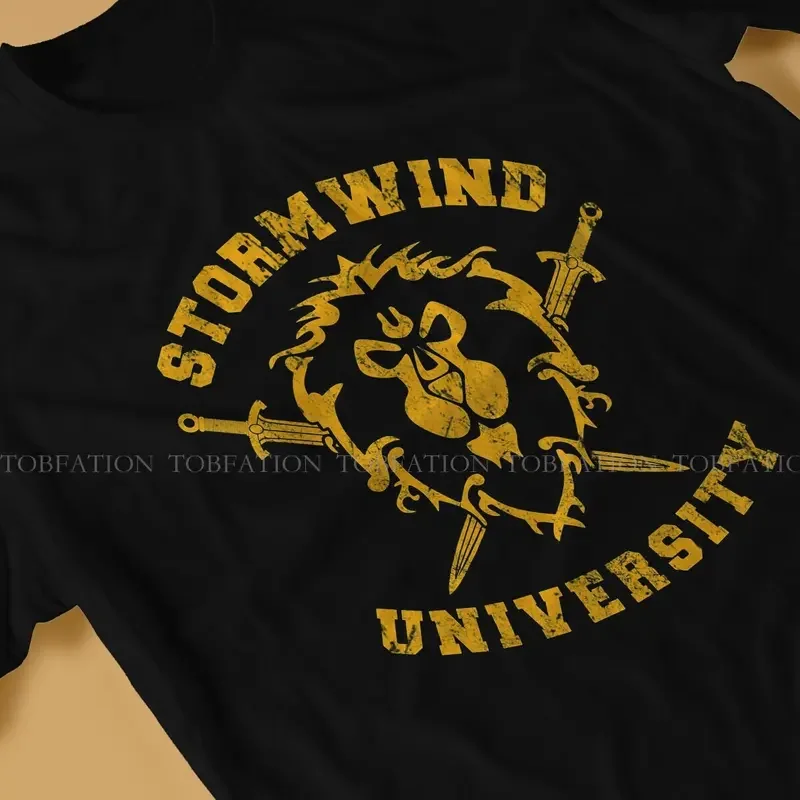 Y2K World Of Warcraft WOW Game Stormwind University 100% Cotton T Vintage Alternative \'S Tee Shirt O-Neck Men Clothing