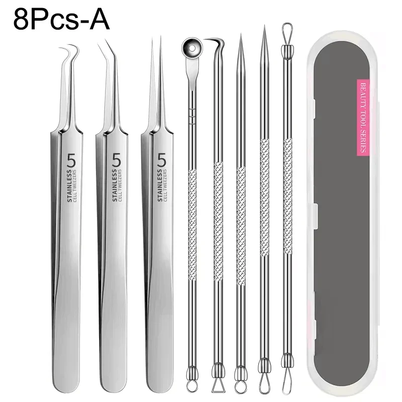 4-11Pcs Eingewachsene Haar Pinzette Akne Mitesser Entfernung Nadeln Schwarze Punkte Reiniger Tiefen Reinigung Poren Reiniger Gesicht hautpflege Werkzeuge