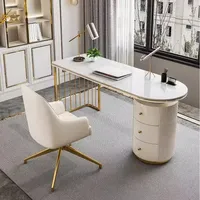 Office Desk Table Pliante Gaming Desk Drawers Storage Writing Student Modern Shaped Manicure Filing Ordinateur Home Furniture