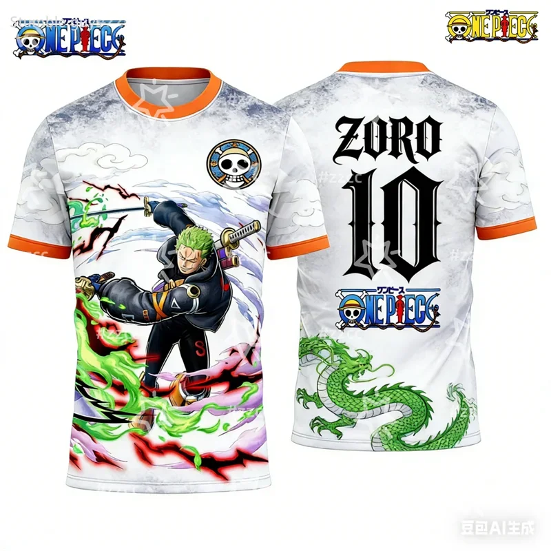 Herren One Piece Anime T-Shirt Sanji Kunstdruck Jungen Kleidung Mädchen Kurzarm Herren Trikot Lässig Leichtgewichtig
