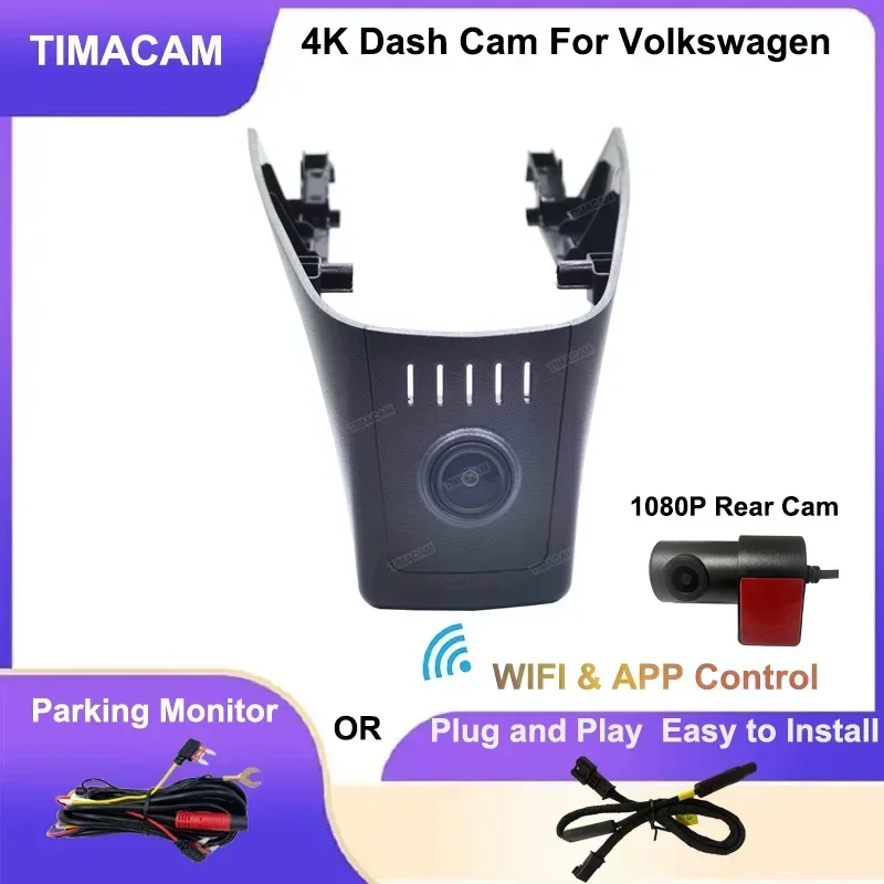 Ultra HD 4K 2160P WIFI Dash Cam For Volkswagen Touareg Passat T Roc Car Dvr Video Recorder For VW Touareg Passat T Roc 2018-2022