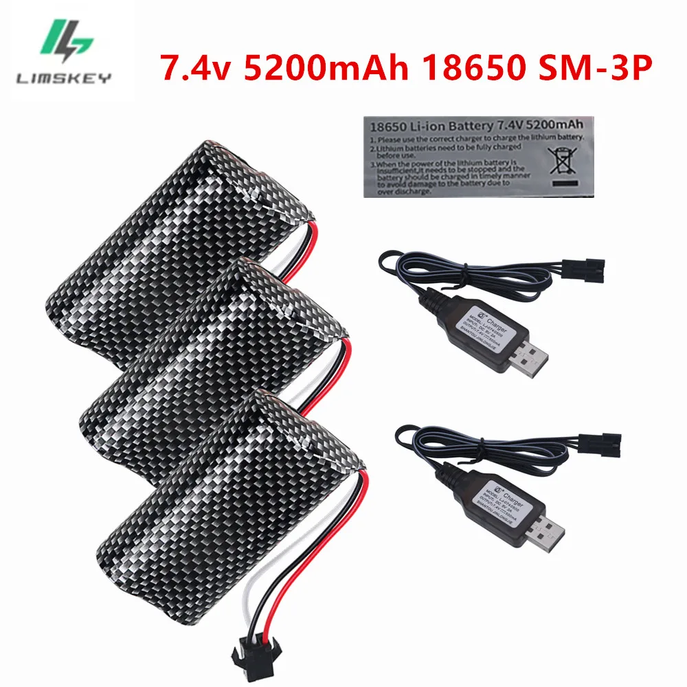 MN82 Remote Control Car Battery 7.4V 5200mAh Li-ion Battery or charger For MN99S MN90 MN128 MN78 LC79 Watch Gesture RC stunt car