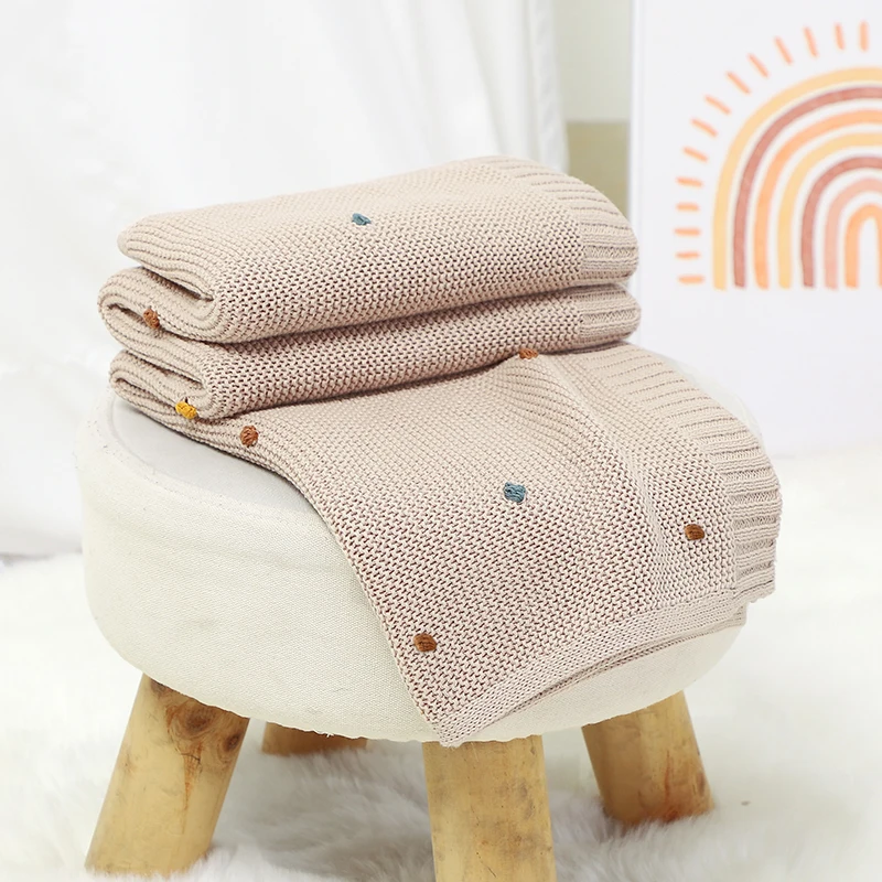 Baby Blankets 90*70cm Knitted Newborn Infant Kids Boys Girls Ultra-Soft Cotton Muslin Swaddle Wrap Stuff Toddler Comforter Sheet