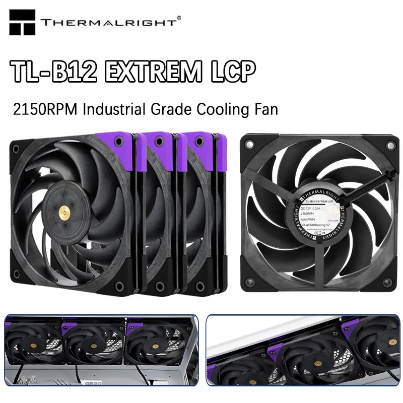 Thermalright TL-B12 EXTREM LCP 케이스 선풍기, 이중 볼 베어링, 풀 LCP 폴리머 소재, 산업용 등급 냉각 선풍기, 12cm