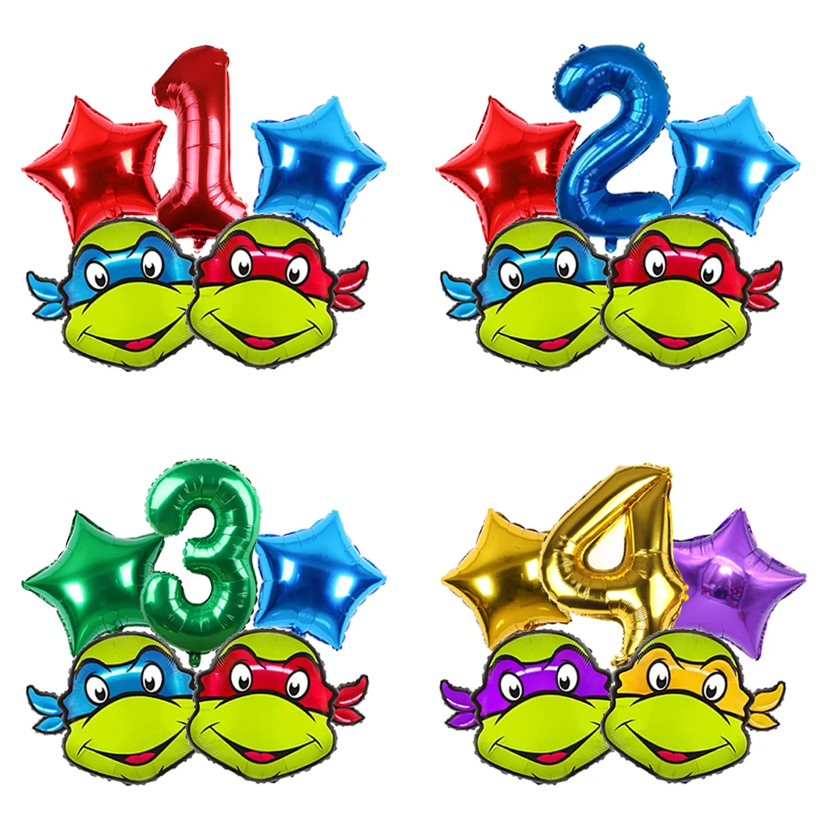 Set de Globos de Látex Coloridos de las Tortugas Ninja TMNT, Decoración para Fiestas de Cumpleaños Infantiles con Temática de Dibujos Animados