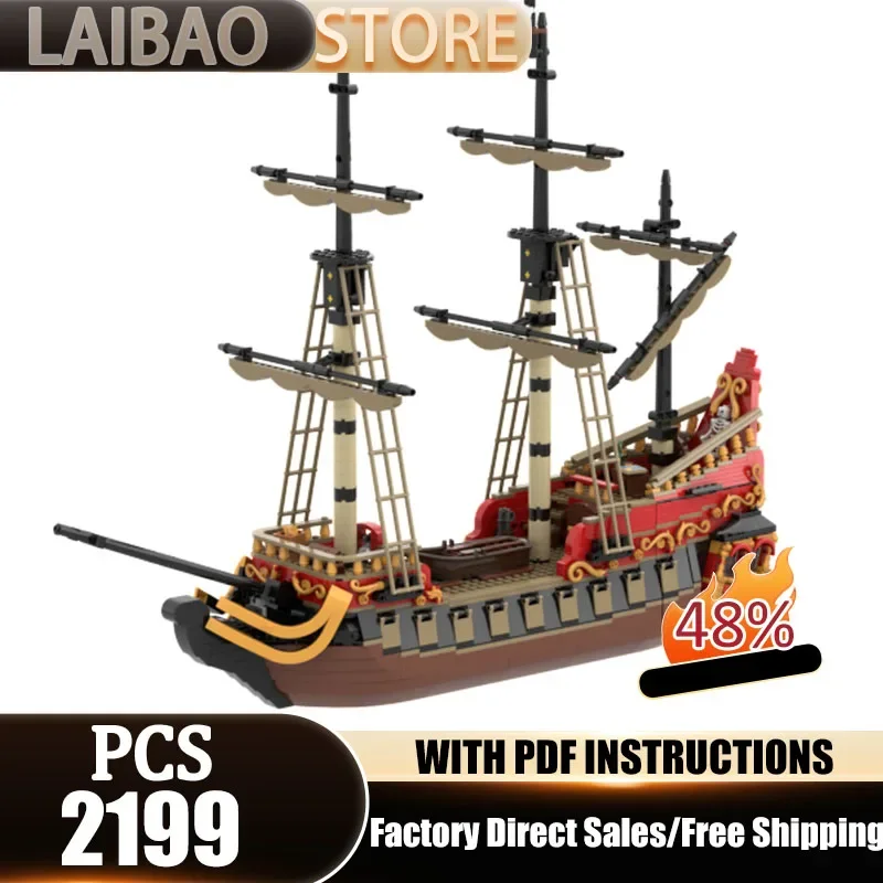 Warship Model Moc Building Blocks Bear Spanish Sailboat Technology Bricks Christmas Assembly Street View Toy Constructrion Gifts