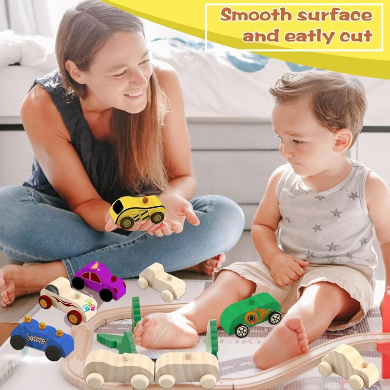 子供のための未完成の木製の車の絵,家族の活動,芸術工芸品のプロジェクト,木工ギフト,42