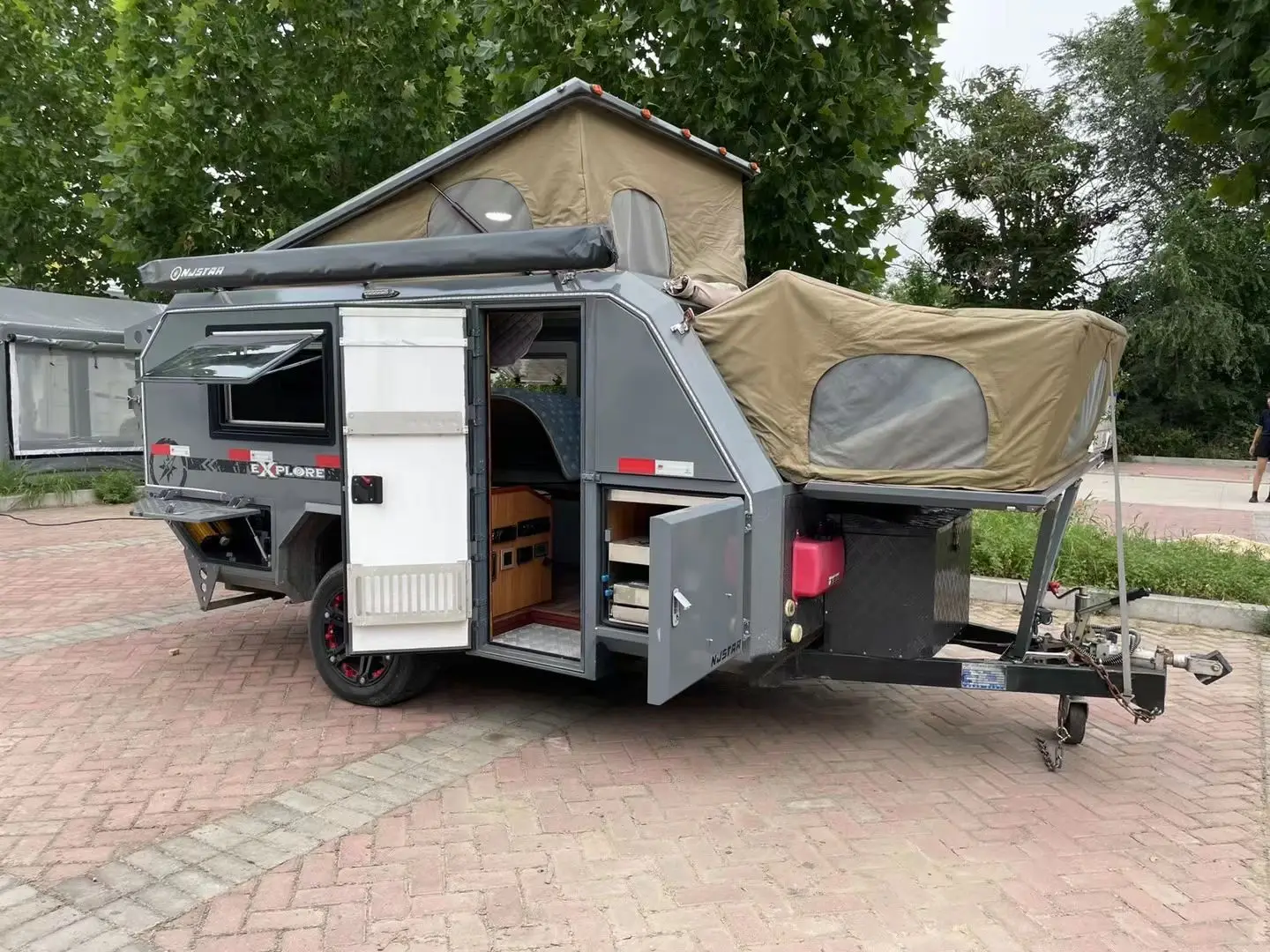 

New Design Fashionable Off Road Pop up Camper Trailer Mobile Small Rv Caravan Camping Tiny Travel Trailer