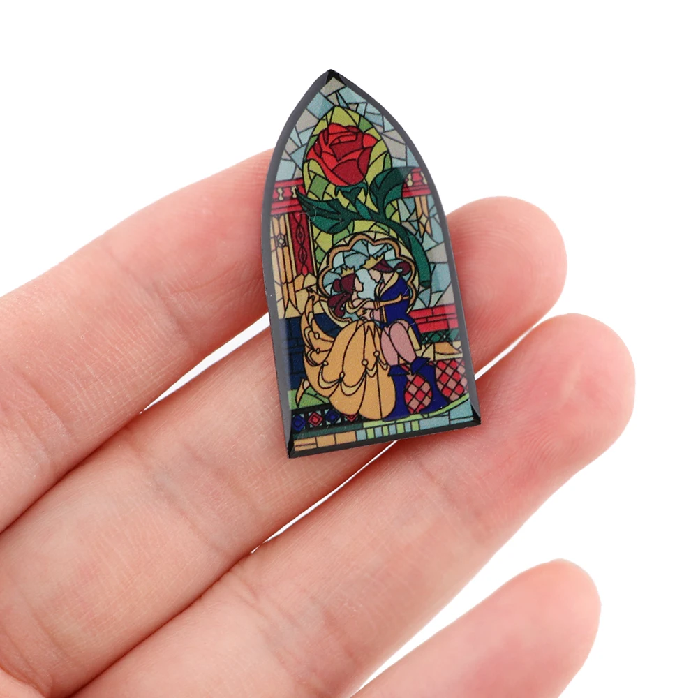 Fairy Tales Rose Vintage Enamel Pins Movie Brooches Metal Lapel Badges for Backpack Clothes Accessories Cartoon Jewelry Gifts