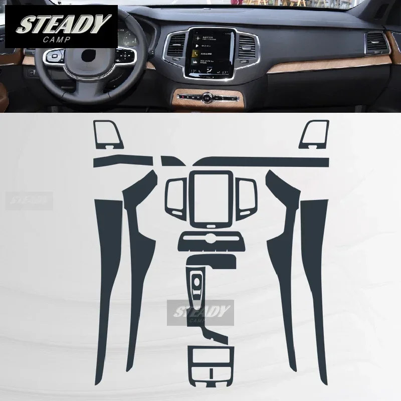 Per Volvo XC90 2015-2022 2023 Car Interior Center Console pellicola protettiva in TPU trasparente accessori per la riparazione antigraffio Refit