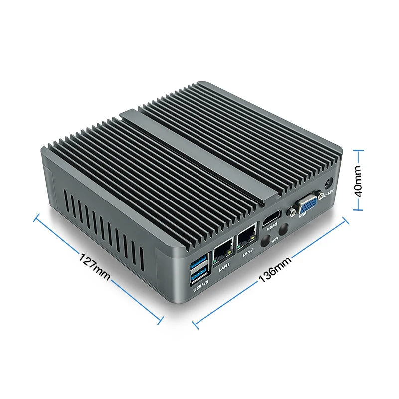 Factory J1900 Mini PC 4-Core Dual LAN Ethernet 4 USB Win Quite Fanless 8GB PC EU US New Stock