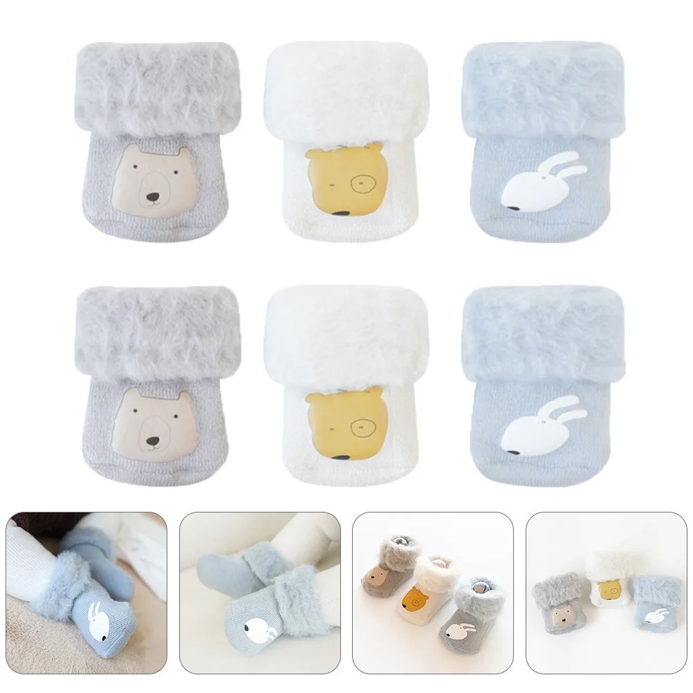 

Cartoon Fleece Lined Warm Winter Kids Toddler Thickened Acrylic Fiber Comfortable Breathable Sweat Absorbing for Children