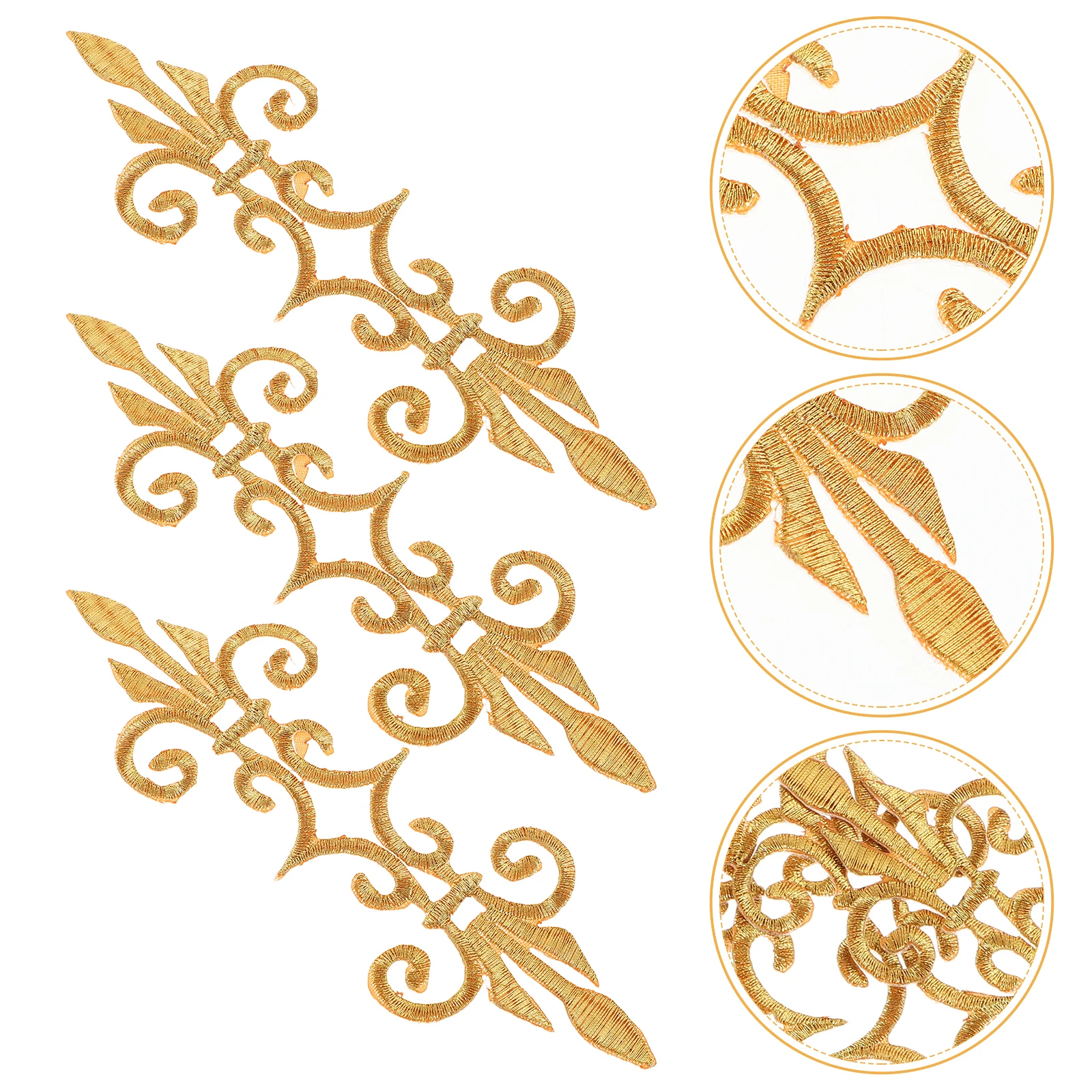 

6 Pcs Honeysuckle Embroidery Cloth Patch Detachable Embellishments for Clothing