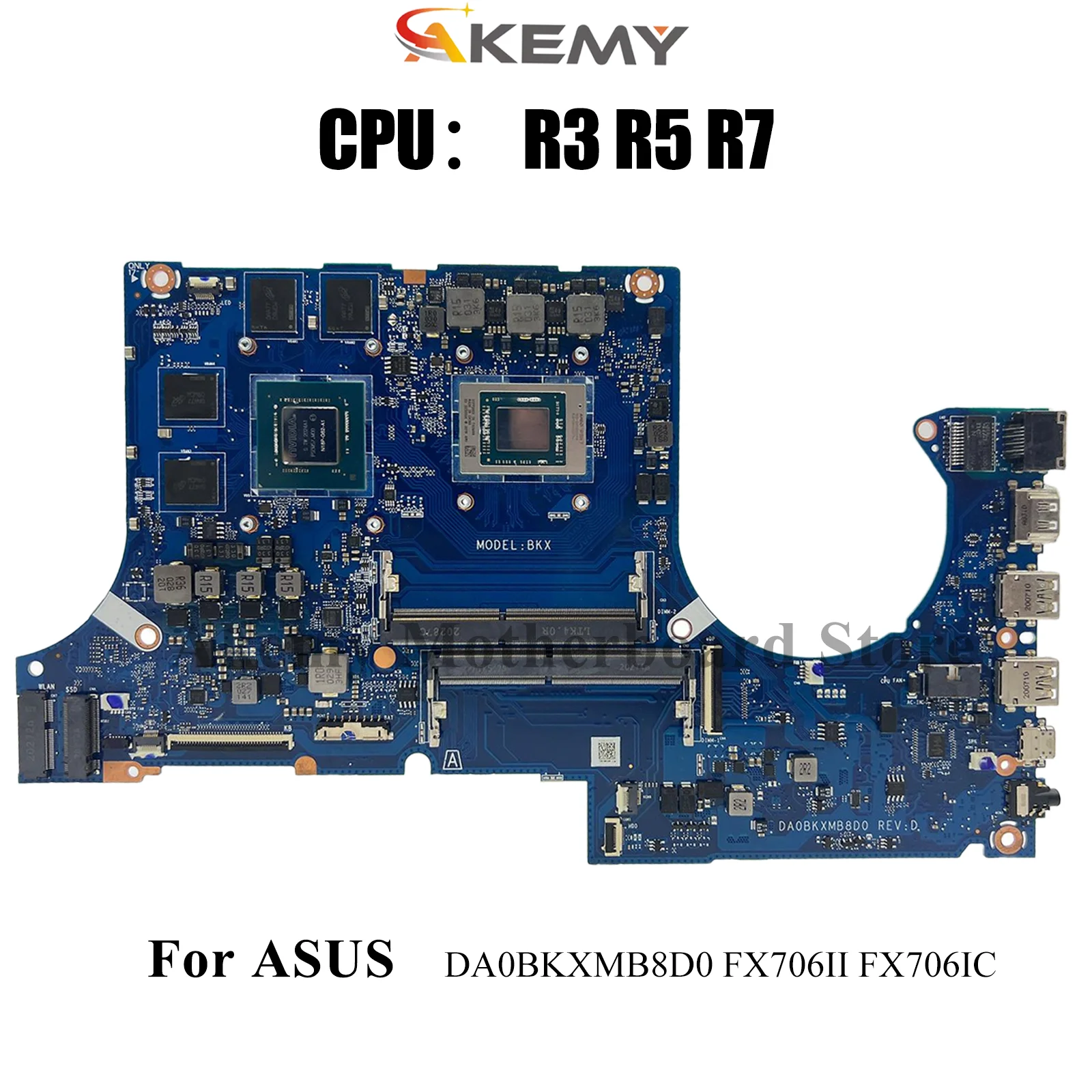 

DA0BKXMB8D0 Материнская плата для ноутбука ASUS TUF Gaming FX706iH FA506I FX706IC FX706II Материнская плата для ноутбука с процессором R3 R5 R7 tests ОК