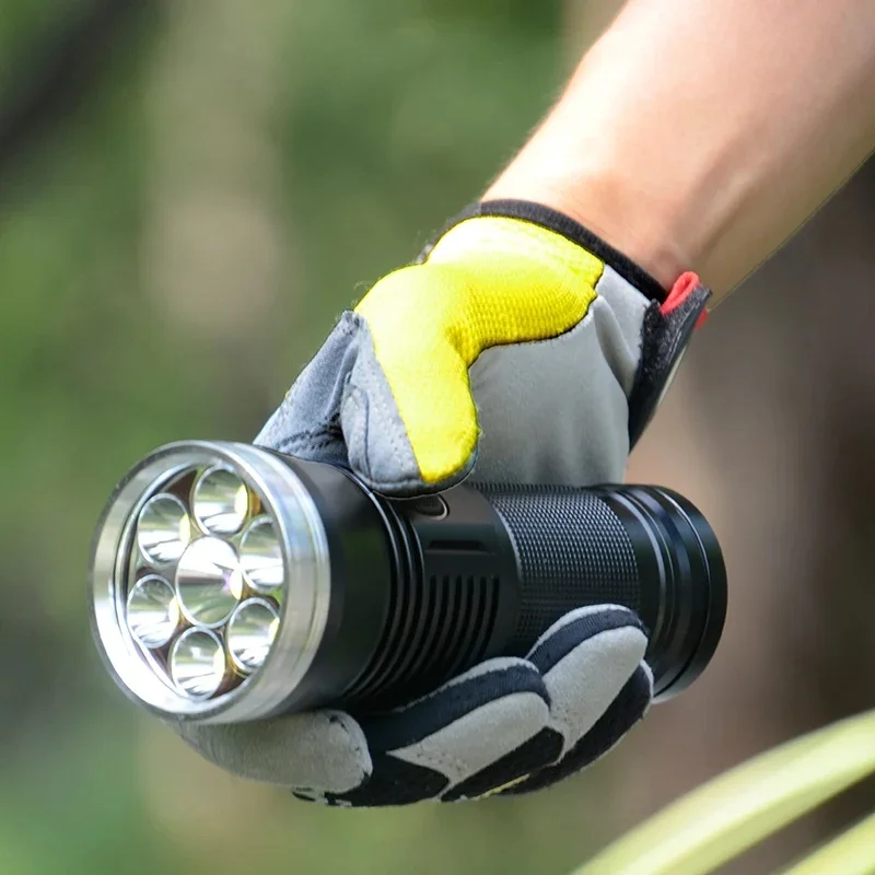 HaikeLite HK07 Powerful LED Flashlight 7*XHP50.2 23000LM Super Bright Torch Type‑C USB Rechargeable 6 Modes Searchlight