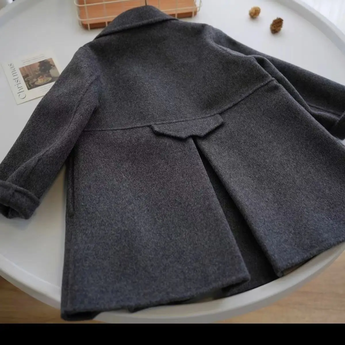 Winter new girls' Korean version uniform college style double-sided tweed coat