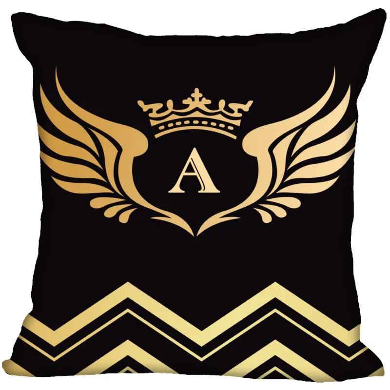 Golden Letters Pillow Case For Home Decorative Pillows Cover Invisible Zippered Throw PillowCases 45X45cm