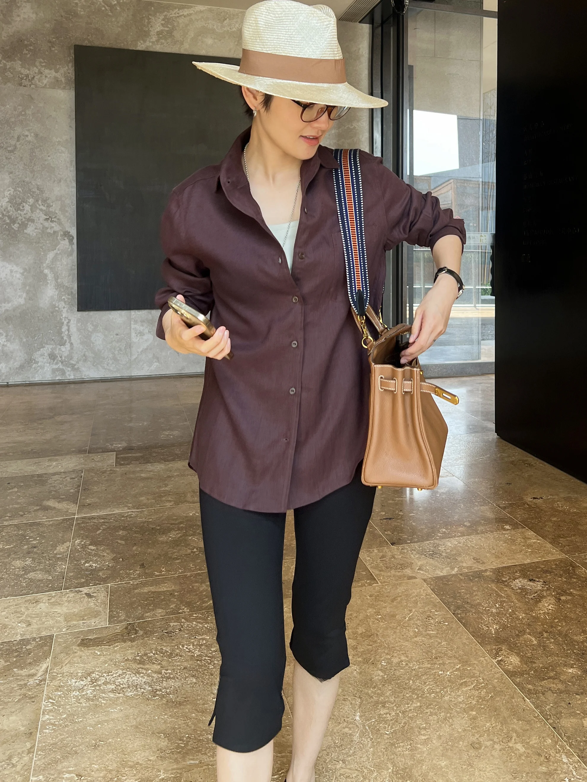 

Женские повседневные брюки MsDidion с высокой талией из хлопка, нейлона и спандекса, устойчивые к сминанию, облегающие, укороченные капри (7/8 длины)