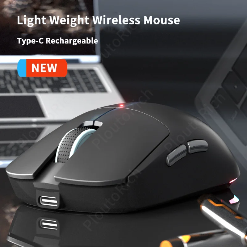 Tri-mode Mouse Ergonomics Design Wired 2.4G Bluetooth Connection RGB Light Effect Macro Programming Office use Or Play Game Mice