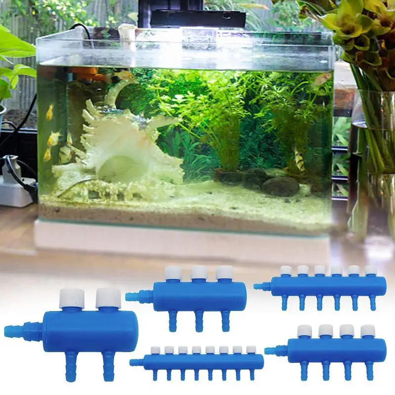 Aquarium Air Flow Control Valve 2~8 Heads Air Pump Hose Splitters Oxygen Pipe Hose Distributors Fish Tank Air Pump Accessories