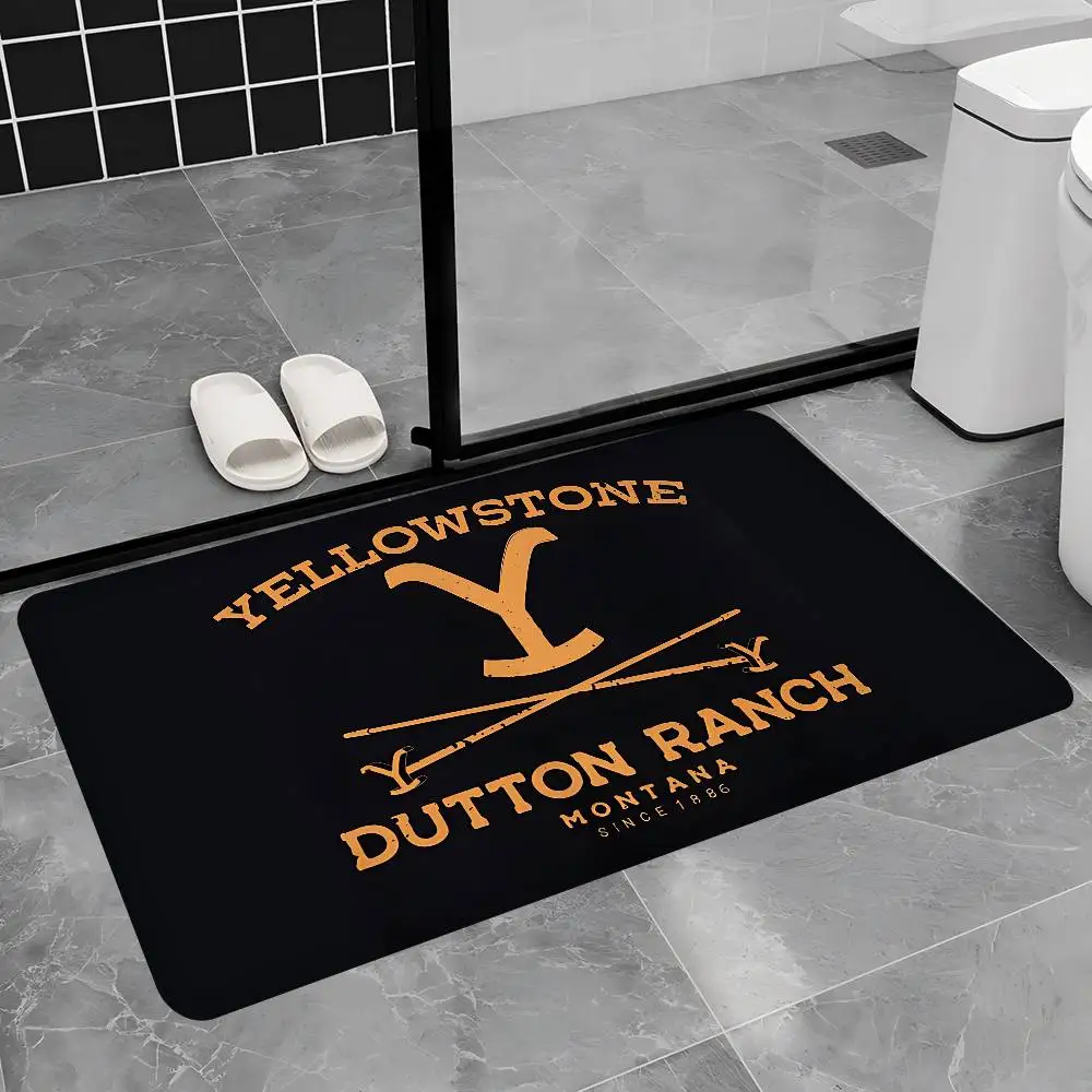 Y-Yellowstone D-Dutton Ranch Floor Mat Retro Multiple Choice Living Room Kitchen Rug Non-Slip Modern Home Decor