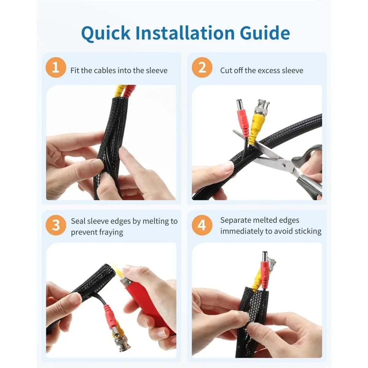 30ft - 1/2 Inch Cord Protector Cable Sleeve, Split Braided Wire Tubing for TV Computer USB Cable Power Cord